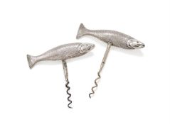 A SILVER FISH CORKSCREW