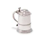 A GEORGE II SILVER TANKARD