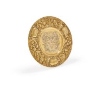 A SILVER GILT CIRCULAR PORRINGER STAND