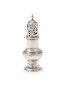 A GEORGE II SILVER SUGAR CASTER