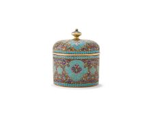 A RUSSIAN PARCEL GILT AND ENAMEL BOX AND COVER