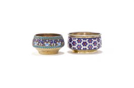 A RUSSIAN PARCEL ENAMEL SALT CELLAR