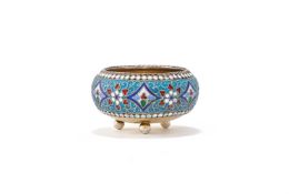 A RUSSIAN CLOISONNÉ SALT CELLAR