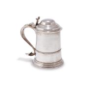 A GEORGE II SILVER TANKARD