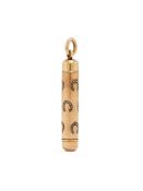 A GOLD COLOURED DIAMOND SET PROPELLING PENCIL