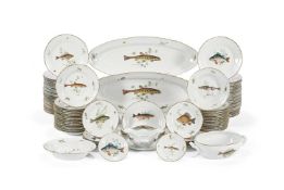 RICHARD GINORI, QUENELLE (FISH PATTERN), A PORCELAIN PART DINNER SERVICE