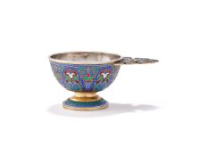 A RUSSIAN CLOISONNÉ ENAMEL CHARKA