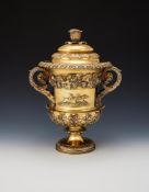 A GEORGE IV SILVER GILT CAMPANA RACING TROPHY CUP AND COVER