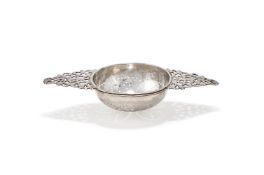 A GEORGE I BRITANNIA SILVER TEA STRAINER