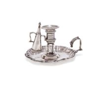 A GEORGE II SILVER CHAMBERSTICK