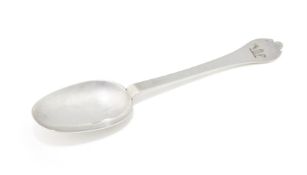 A WILLIAM AND MARY SILVER TREFID SPOON