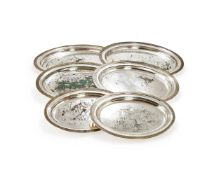 A SET OF SIX ELECTRO-PLATED OVAL MEAT DISHES