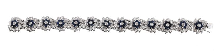 A SAPPHIRE AND DIAMOND BRACELET