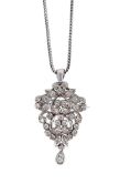 A DIAMOND BROOCH/PENDANT