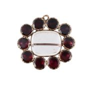 A GEORGIAN GARNET LOCKET BROOCH