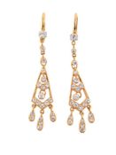 A PAIR OF DIAMOND PENDENT EARRINGS