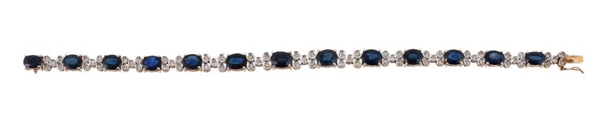 A SAPPHIRE AND DIAMOND BRACELET