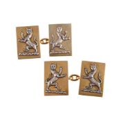 A PAIR OF TWO COLOUR 9CT GOLD CUFFLINKS