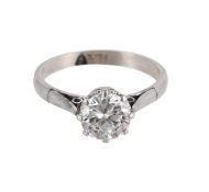 A DIAMOND SINGLE STONE RING
