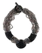 A LABRADORITE AND HARDSTONE NECKLACE