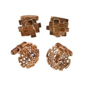 ALAN MARTIN GARD, TWO PAIRS OF CUFFLINKS