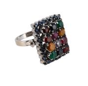 A MULTI GEM SET DRESS RING