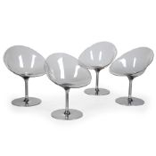 PHILIPPE STARCK (FRENCH, B.1949), FOUR CRYSTAL 'EROS' SWIVEL CHAIRS; MADE BY KARTELL
