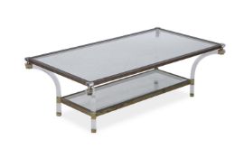 A MODERN TWO-TIER COFFEE TABLE; LATE 20TH/EARLY 21ST CENTURY