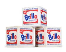ANDY WARHOL (1928-1987) AND QUINZE & MILAN, THREE 'BRILLO BOX' POUFS; 2013