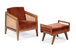 BESPOKE SOFA LONDON (BRITISH, EST.2007), 'KHALID' LOUNGE CHAIR AND OTTOMAN; 21ST CENTURY