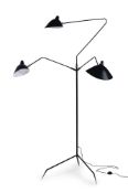 SERGE MOUILLE (FRENCH, 1922-1988), 'BLACK FORMS L3B' THREE ARM FLOOR LAMP; DESIGNED 1952; CIRCA 2010