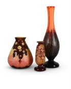 THREE 'LA VERRE FRANCAIS' VASES; CIRCA 1920
