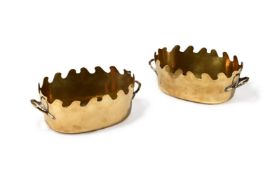 A PAIR OF TWIN HANDLED MONTEITH DISHES OR GLASS COOLERS, LATE 19TH CENTURY