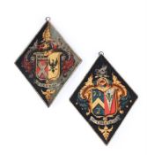 A PAIR OF ARMORIAL BEARINGS, LATE 19TH CENTURY