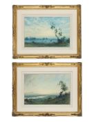 H. WILKINSON (BRITISH LATE 19TH/EARLY 20TH CENTURY), WINDING RIVER; MEADOWS IN LONDON