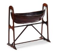 A MAHOGANY BABY'S ROCKING CRADLE, CIRCA 1900