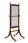 A GEORGE IV MAHOGANY CHEVAL MIRROR, IN THE MANNER OF GILLOWS, CIRCA 1825