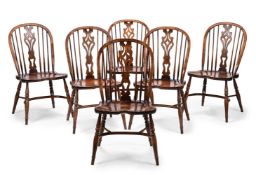A SET OF SIX ASH 'WINDSOR' CHAIRS, LATE 20TH CENTURY