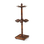 A MAHOGANY WHIP AND BOOT STAND, LATE 19TH CENTURY