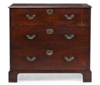 A GEORGE III OAK CHEST OF DRAWERS, CIRCA 1780