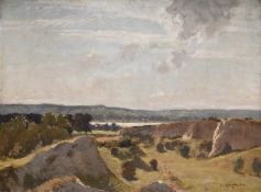 ALGERNON TALMAGE (BRITISH 1871-1939), VAST LANDSCAPE WITH RIVER BEYOND
