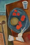 λ BENJAMIN CREME (SCOTTISH 1922-2016), STILL LIFE WITH BLUE DISH