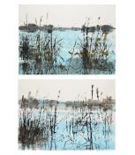 λ SARAH CHALMERS (BRITISH B. 1957), REEDS ROMNEY MARSH III; IV, two works