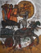 λ THEO TOBIASSE (ISRAELI/FRENCH 1927-2012), LA CHARRETTE DES MARCHANDS