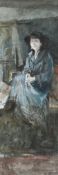 λ TOM COATES (BRITISH 1941-2023), PORTRAIT OF A SEATED LADY