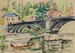 λ PAUL MAZE (BRITISH 1887-1979), BOATING UNDER THE BRIDGE