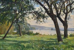 GEORGES BINET (FRENCH 1865-1949), PAYSAGE AU BORD DE LA RIVERE