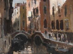 λ EDWARD SEAGO (BRITISH 1910-1974), THE TWO BRIDGES, VENICE
