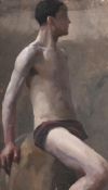 λ JACOB KRAMER (BRITISH/RUSSIAN 1892-1962), STUDY OF A MALE NUDE; STUDY OF A STANDING MALE NUDE