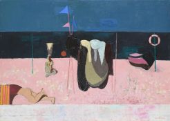 λ LEON MORROCCO (BRITISH B. 1942), TWO SLEEPING FIGURES ON A BEACH